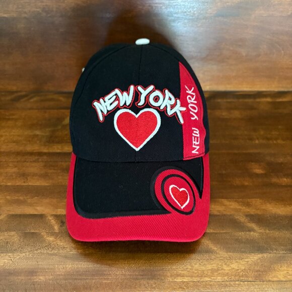 New York Black and Red Hat with Hearts - Picture 2 of 6